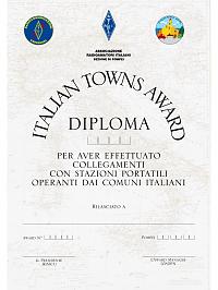 Внешний вид диплома ITA (ITALIAN TOWNS AWARD)
