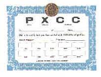 Внешний вид диплома PXCC (PREFIX COLLECTION CERTIFICATE)