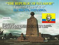 Внешний вид диплома EQUATORIAL LINE DIPLOMA LATITUDE 0'0'0