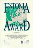 Внешний вид диплома ESTONIA AWARD