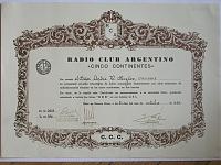 Внешний вид диплома CCC (CINCO CONTINENTES COMUNICADOS)