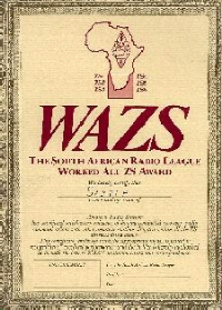 Внешний вид диплома WAZS (WORKED ALL ZS)