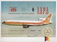 Внешний вид диплома IAPA (INTERNATIONAL AIRPORT AWARD)