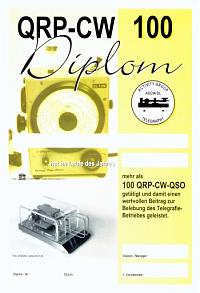 Внешний вид диплома QRP-CW-100 (QRP CW 100 DIPLOM)