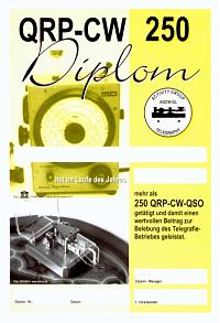 Внешний вид диплома QRP-CW-250 (QRP CW 250 DIPLOM)