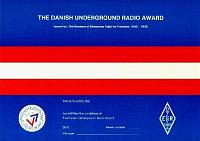 Внешний вид диплома THE DANISH UNDERGROUND RADIO AWARD