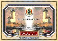 Внешний вид диплома W.A.I.L. (WORKED ALL ITALIAN LIGHTHOUSES)
