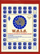 Внешний вид диплома W.A.S.A. (WORKED ANTARCTIC STATIONS AWARD)