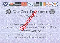 Внешний вид диплома THE CELTIC KNOT AWARD
