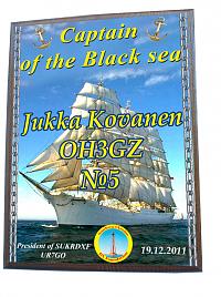 Фотография диплома CAPITAIN OF THE BLACK SEA TROPHY - COTBS