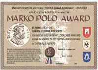 Внешний вид диплома MARKO POLO AWARD