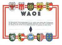Внешний вид диплома WAOE-VHF (WORKED ALL AUSTRIA VHF)