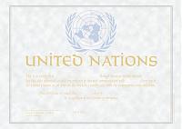 Внешний вид диплома UN (UNITED NATIONS)