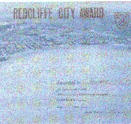 Внешний вид диплома REDCLIFFE CITY AWARD