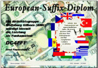 Фотография диплома EUROPEAN SUFFIX AWARD