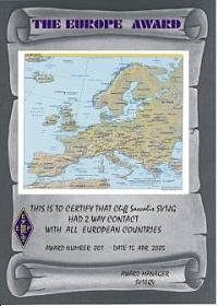 Внешний вид диплома THE EUROPE AWARD