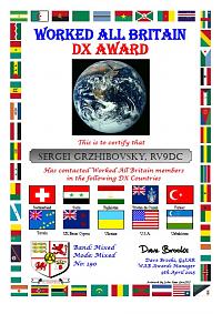 Внешний вид диплома DX AWARD