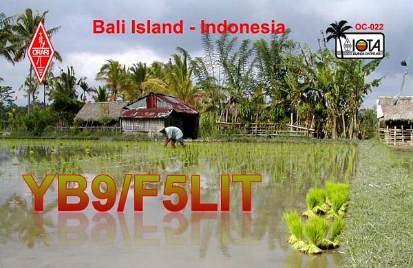 Остров Бали YB9/F5LIT QSL 