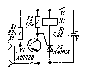 Сторожевое устройство на транзисторе и тиристоре КУ101