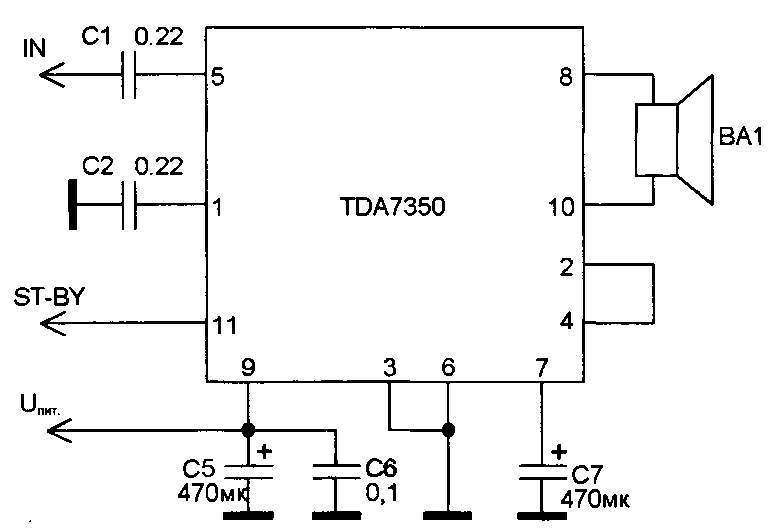 Tda4665 схема усилителя звука