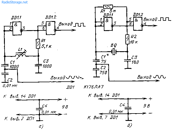 Телеграфные гетеродины на микросхеме К176ЛА7