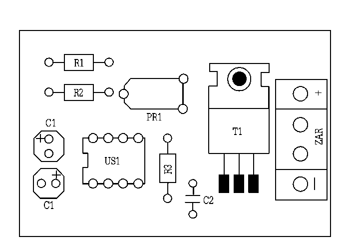 Простой мерцающий маяк (NE555), схема