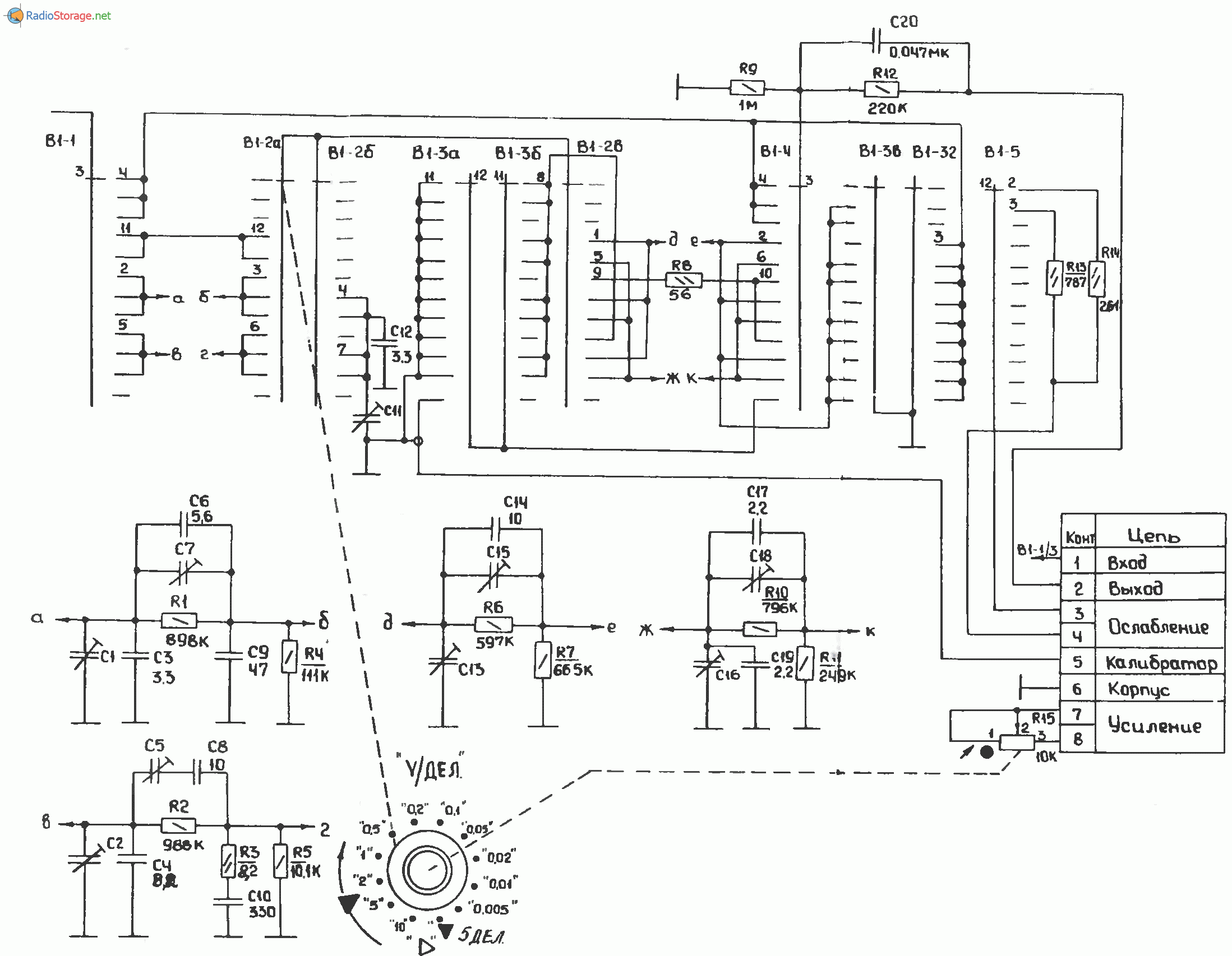 Осциллограф С1-77, схема