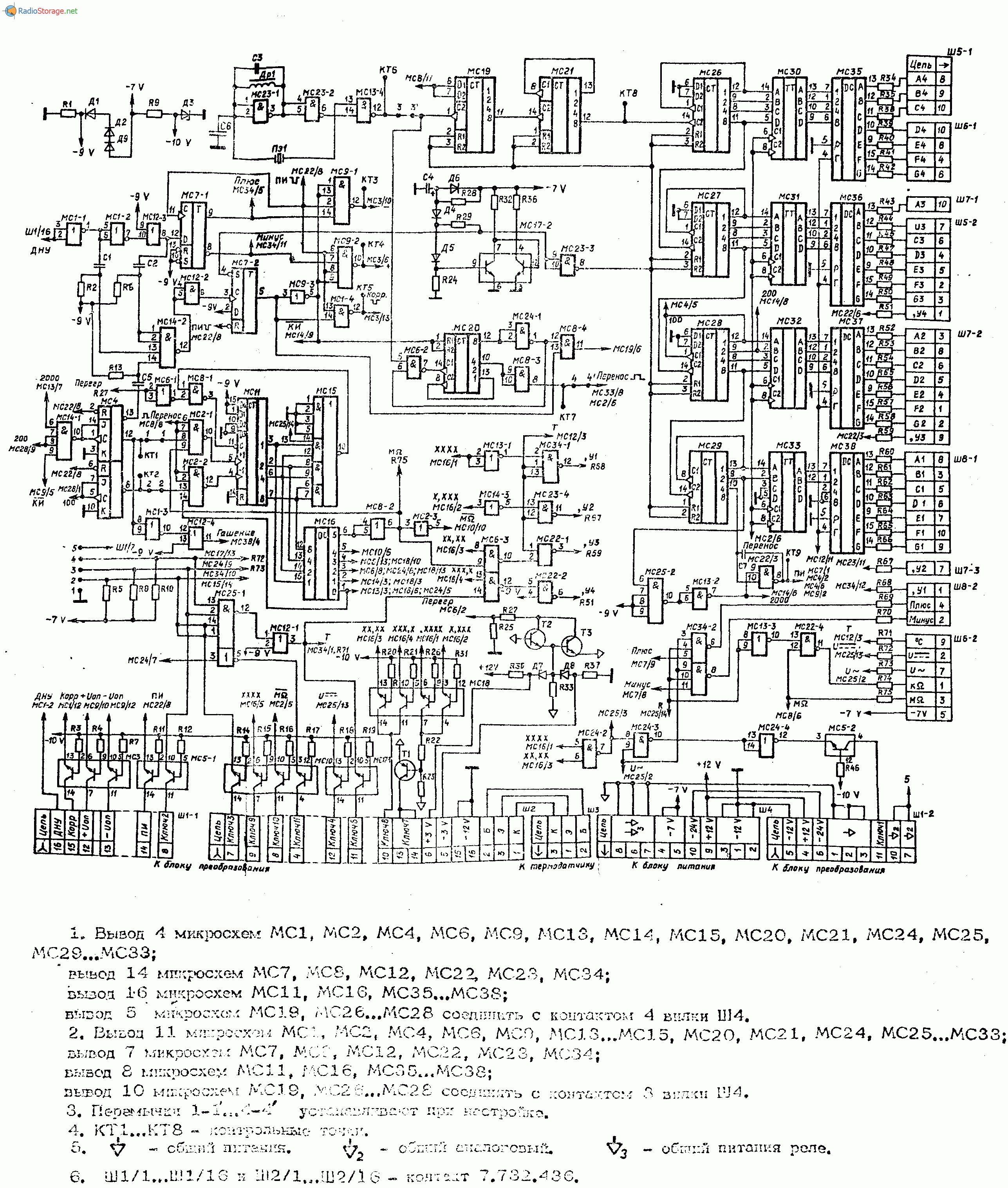 Осциллограф С1-114, схема