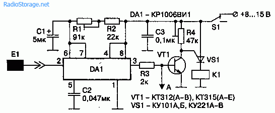 Две схемы сенсорных датчиков (К561ЛА7, К561ТЛ1, КР1006ВИ1)