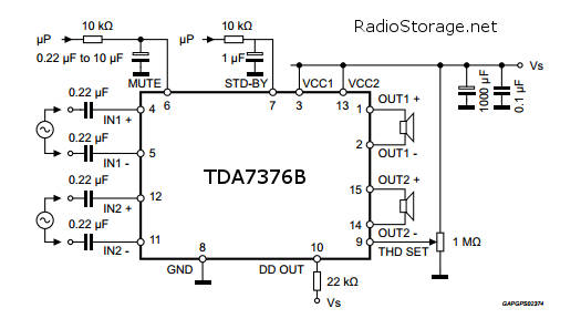 TDA7376B схема включения