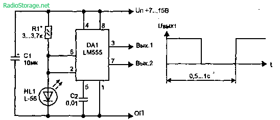Генераторы прерывистого тонального сигнала (LM555)